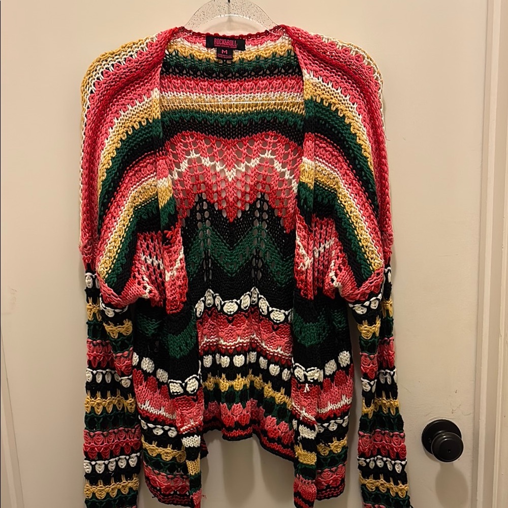 Boho Multicolor Knit Cardigan